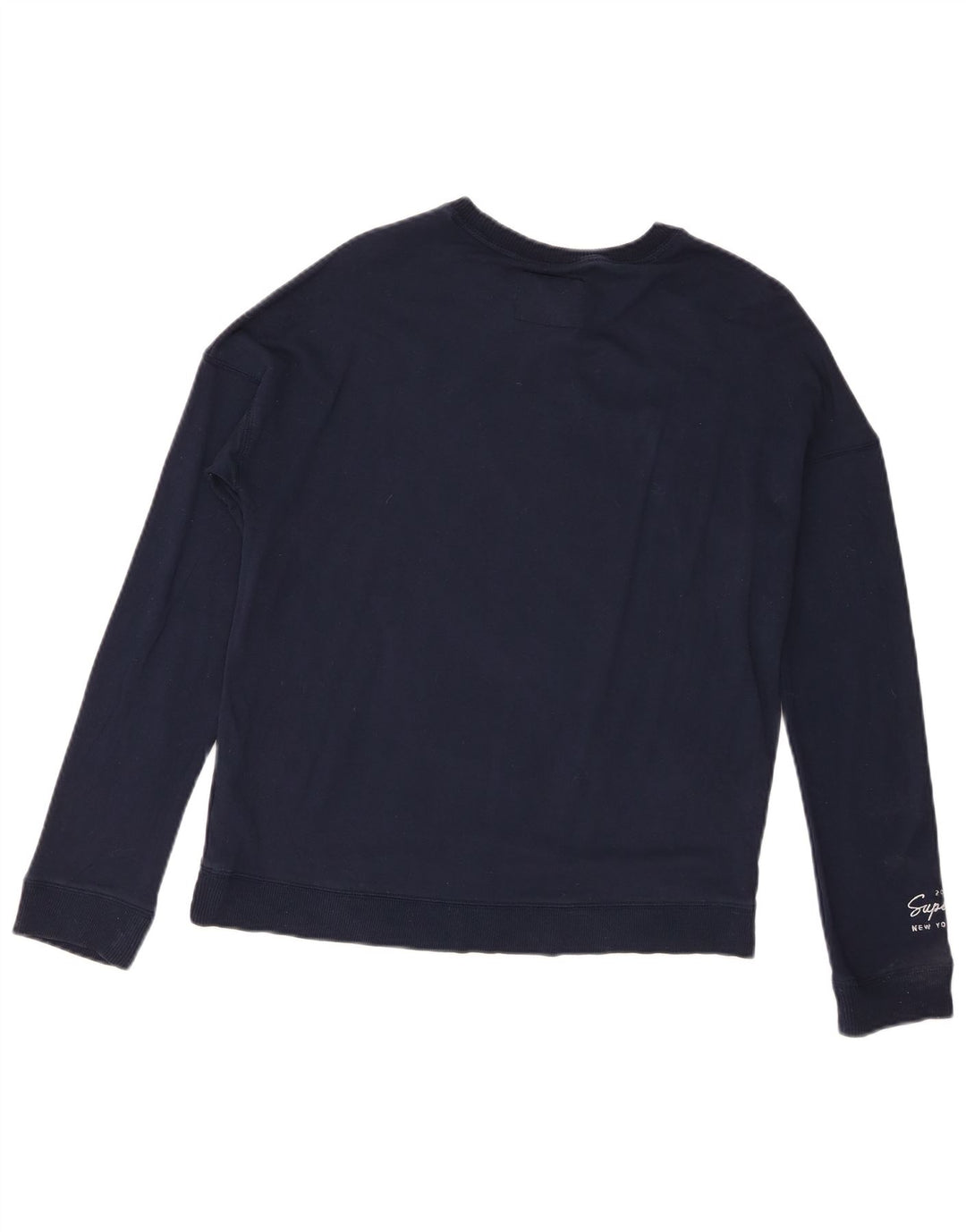 Damski sweter z grafiką Superdry UK 8 Small, granatowy, wiskoza