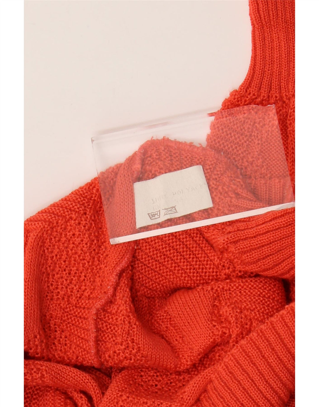 Sweter damski VINTAGE z okrągłym dekoltem UK 18 XL, pomarańczowy, akrylowy