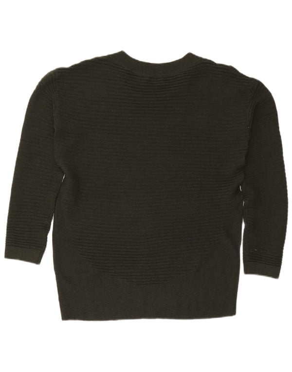 Cos Damski sweter oversize z dekoltem w łódkę UK 6 XS, wełna khaki