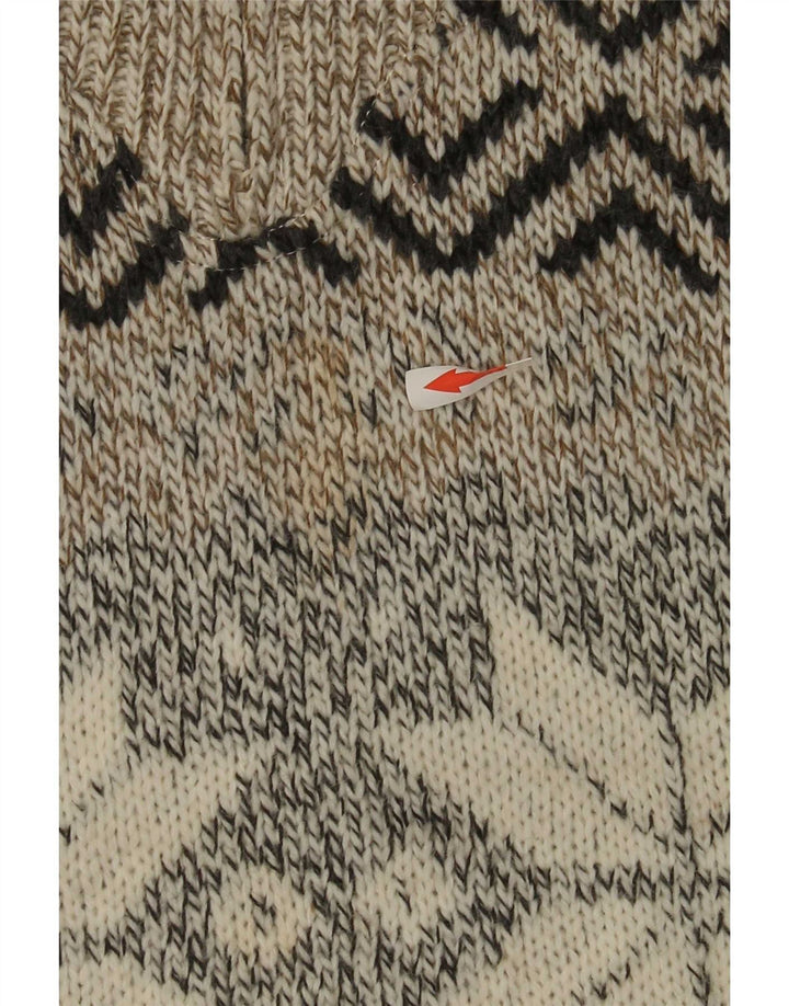 Męski sweter C&A Canda z zamkiem błyskawicznym, średnio beżowy, akryl Fair Isle