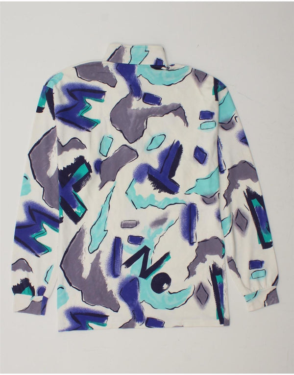 Męski top BENGER z abstrakcyjnym wzorem i zamkiem pod szyją, z długim rękawem, mały, wielokolorowy