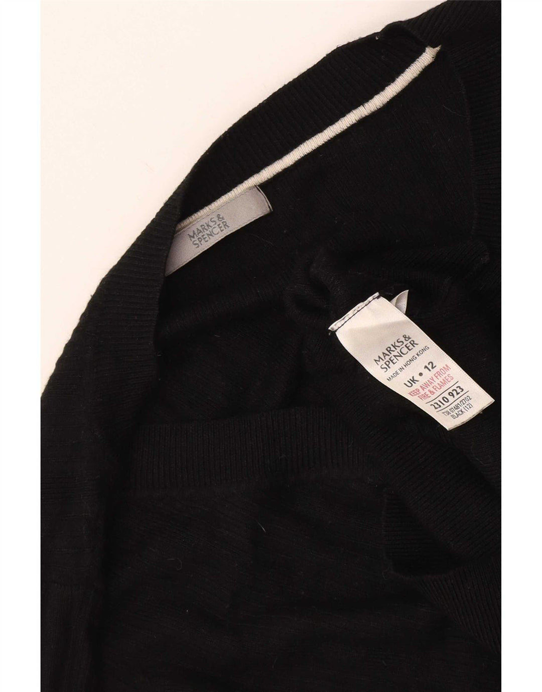 Marks & Spencer Damski sweter z dekoltem w kształcie litery V, UK 12, średni czarny