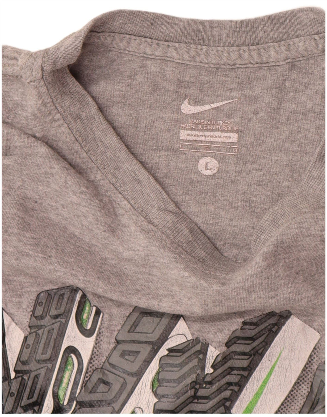 Męski T-shirt Nike z grafiką, duży, szary, nakrapiany