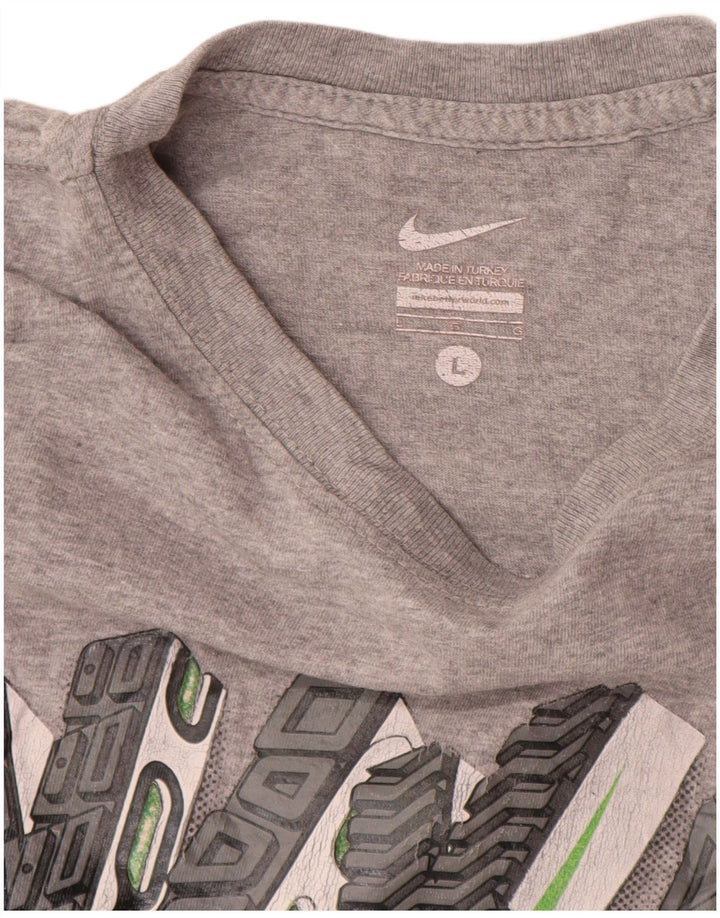 Męski T-shirt Nike z grafiką, duży, szary, nakrapiany