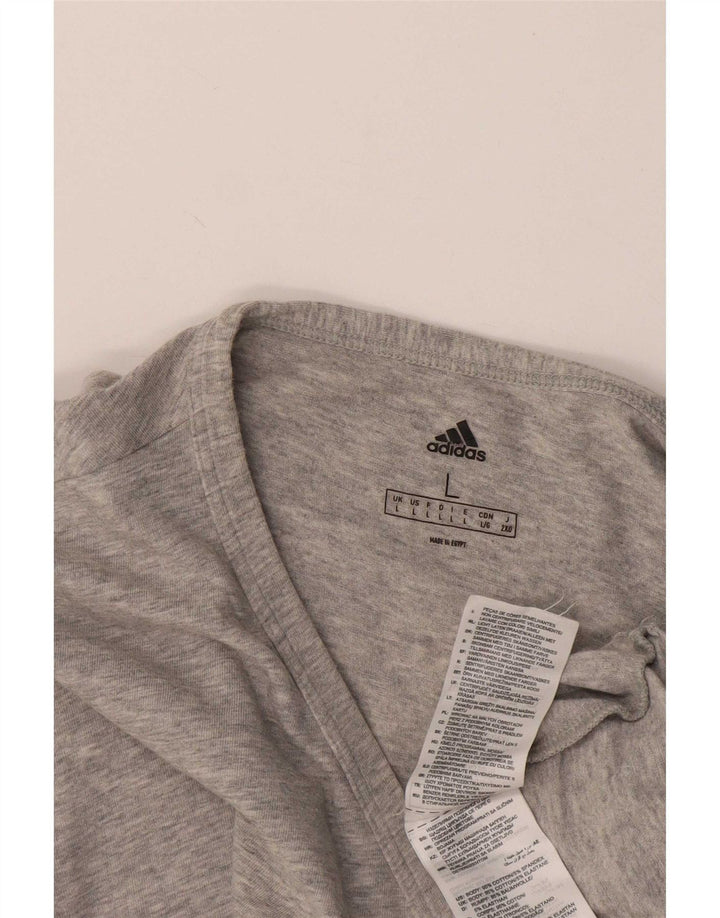 Adidas Męski T-shirt Top Duży Szary Bawełniany