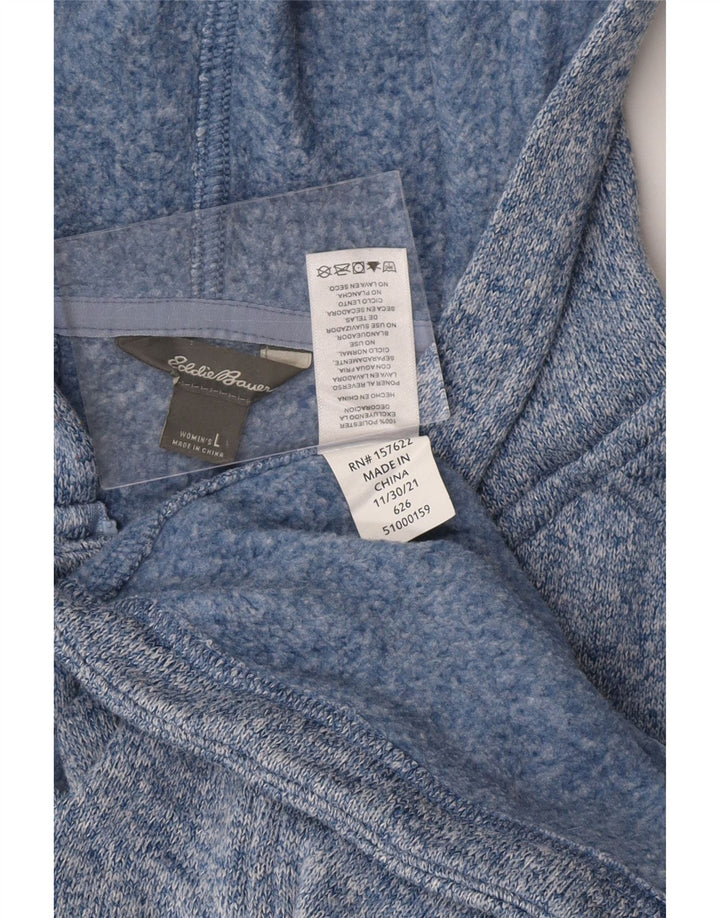 Damski sweter z kapturem i zamkiem EDDIE BAUER UK 16, duży niebieski poliester