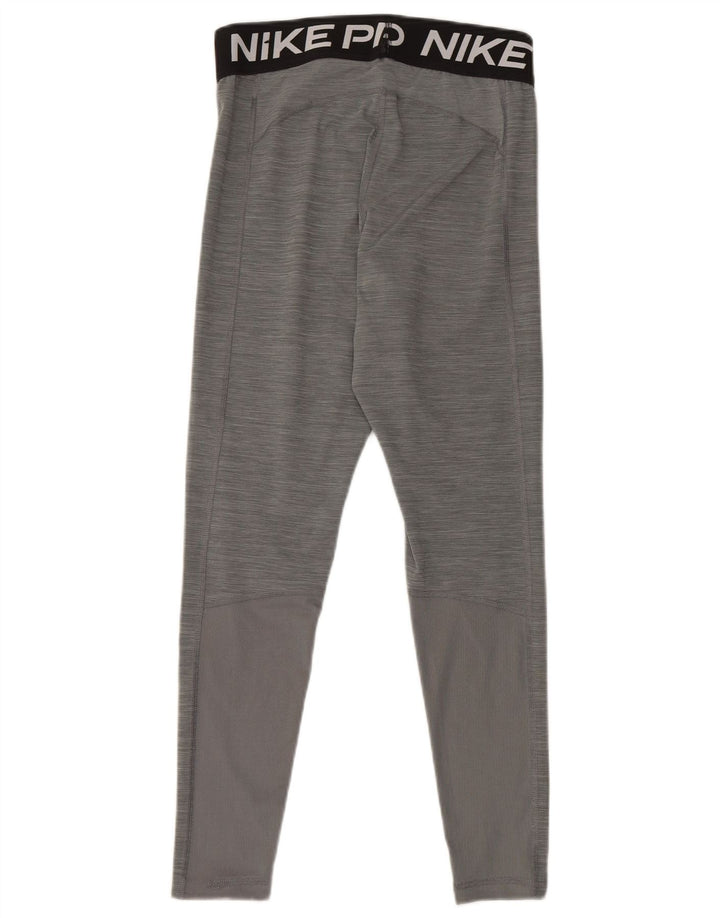 Damskie legginsy NIKE Dri Fit Graphic UK 12, średni szary poliester
