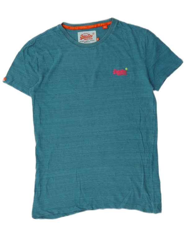 T-shirt męski Superdry, mały, niebieski, bawełniany w prążki