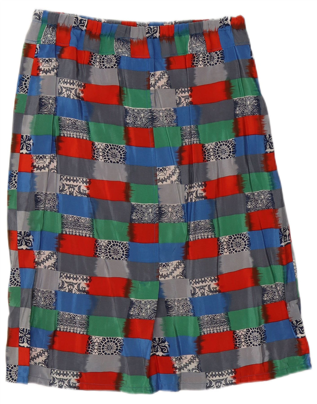 Prosta spódnica damska Vintage W30 Średnia wielobarwna geometria