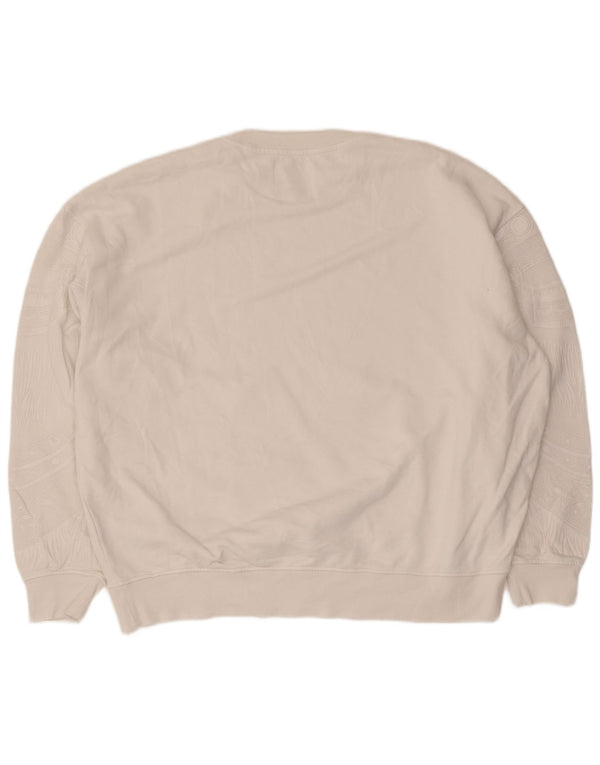 Damska bluza oversize Desigual z grafiką UK 18 XL, biała bawełna