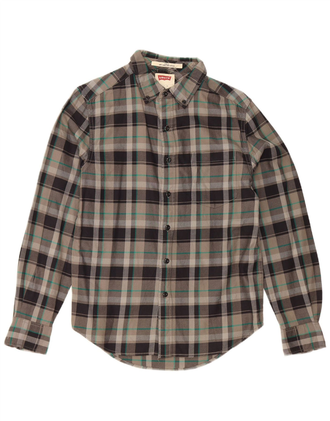 Męska koszula flanelowa Levi's Slim Fit w małą szarą kratę, bawełniana