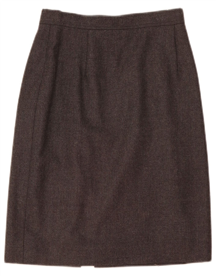 UNGARO Damska prosta spódnica IT 40 Small W26 Szara Cupro