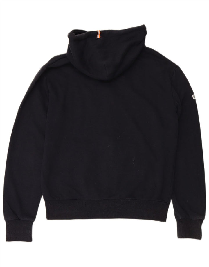 SUPERDRY Męski sweter z kapturem i zamkiem błyskawicznym, duży, granatowy, bawełniany