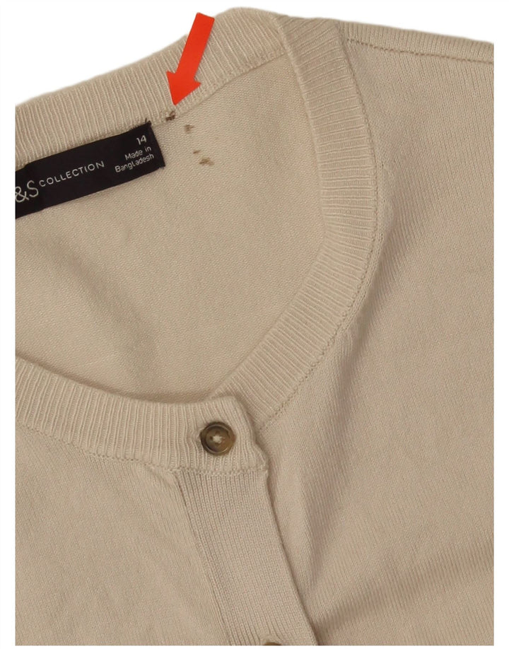 Marks & Spencer Damski sweter kardigan UK 14 Średni złamanej bieli, wiskoza