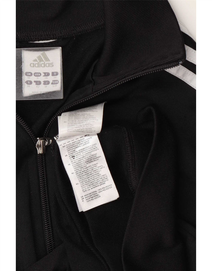 Damska kurtka dresowa Adidas UK 10, mała, czarna, poliestrowa