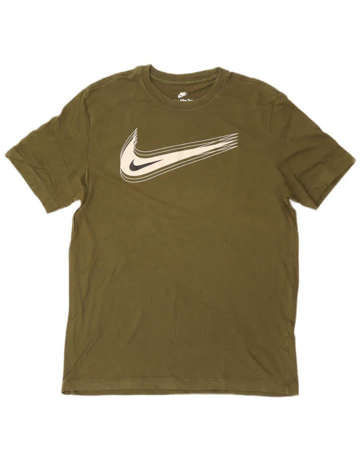 Męska koszulka z grafiką Nike, średnia, bawełniana khaki