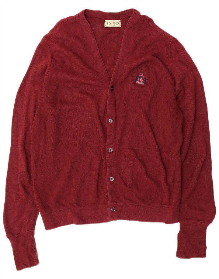 Izod Męski sweter rozpinany XL Burgundowy akryl