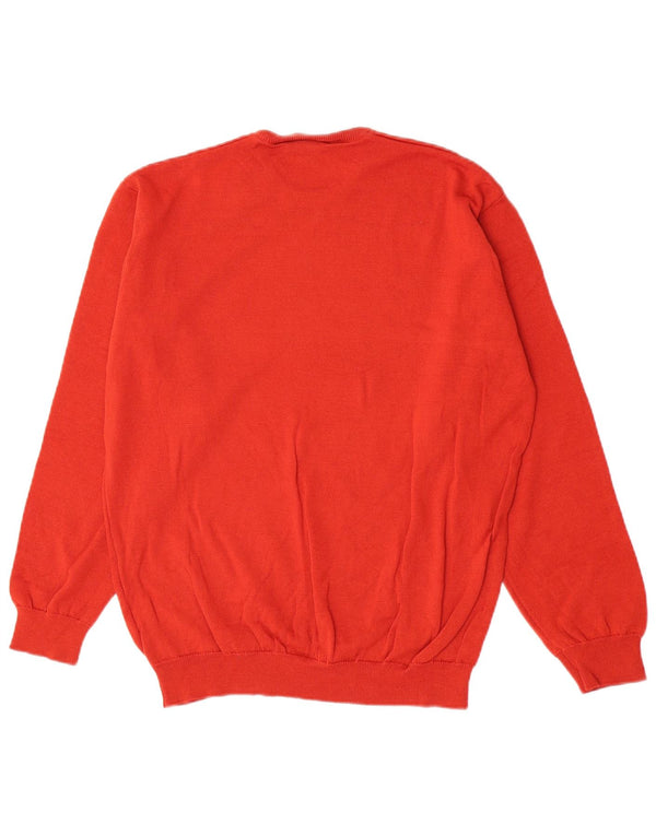 Męski sweter Lacoste z okrągłym dekoltem, rozmiar 6 XL, czerwona dziewicza wełna