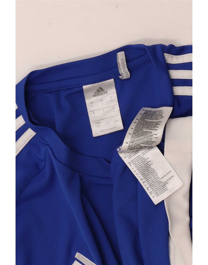Adidas Męska koszulka Climalite Top, duża, niebieska, poliestrowa z blokami kolorów