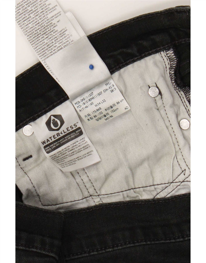 Męskie jeansy slim fit Levi's W34 L32 Czarna bawełna