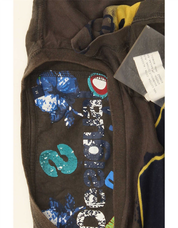 Męska koszulka z grafiką Desigual Top, średnio brązowa, bawełniana