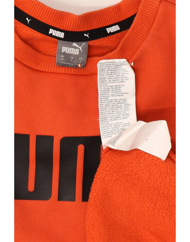 Damski sweter oversize z grafiką PUMA UK 10, mały, pomarańczowy, bawełniany