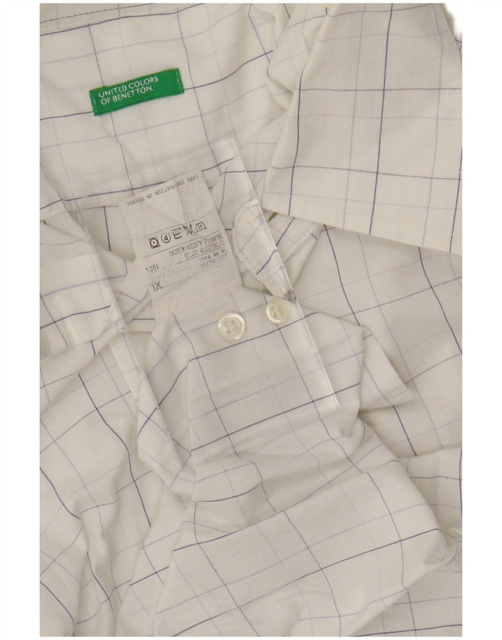 Koszula męska BENETTON XL, bawełniana, w białą kratkę