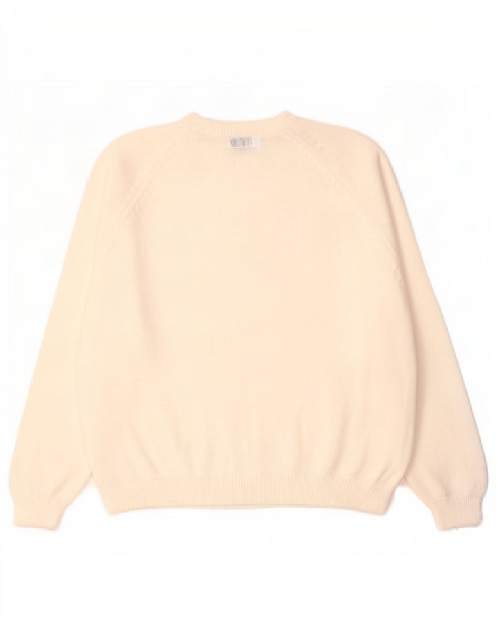 Męski sweter z okrągłym dekoltem Essentials 2XL, biała bawełna