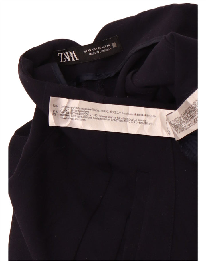 Damskie zwężane spodnie codzienne ZARA z wysokim stanem XS W24 L26 Granatowe