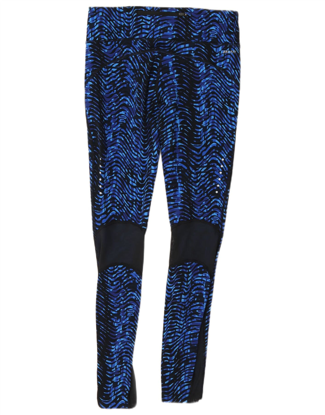 Damskie legginsy Nike Dri Fit Abstrakcyjny wzór UK 12 Średni niebieski Chevron