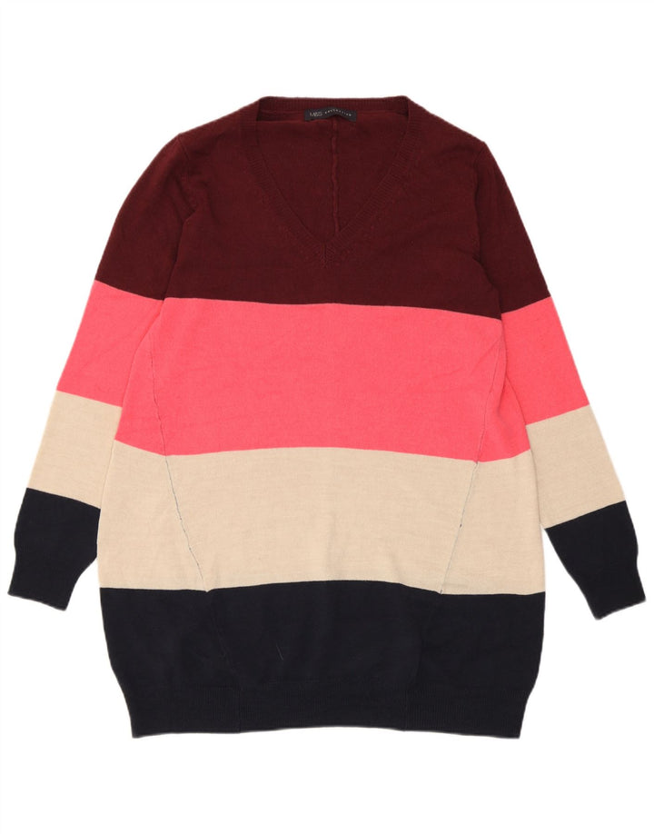 Marks & Spencer Damski sweter z dekoltem w kształcie litery V, UK 6 XS, wielokolorowy