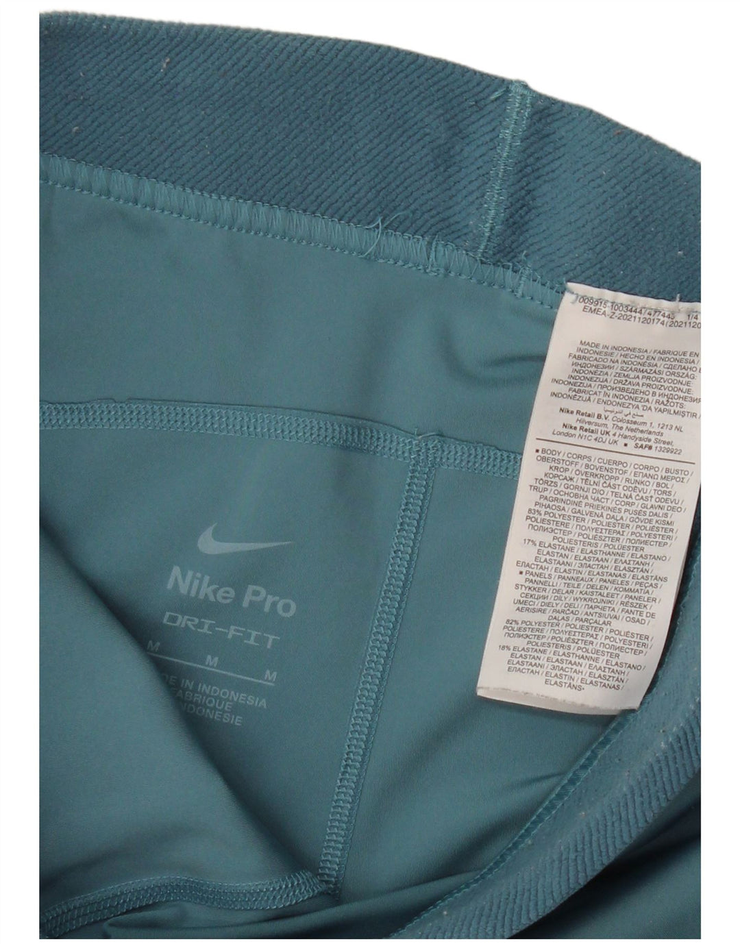 Damskie legginsy Nike Dri Fit Graphic UK 12, średni turkusowy poliester