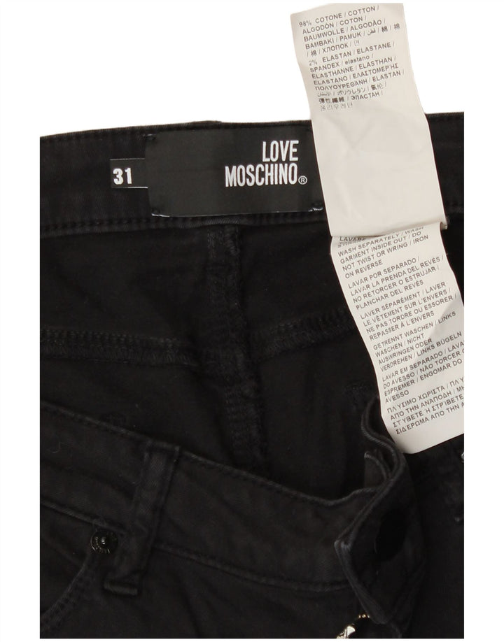 Damskie dżinsy Moschino Slim W31 L30 Czarne bawełniane