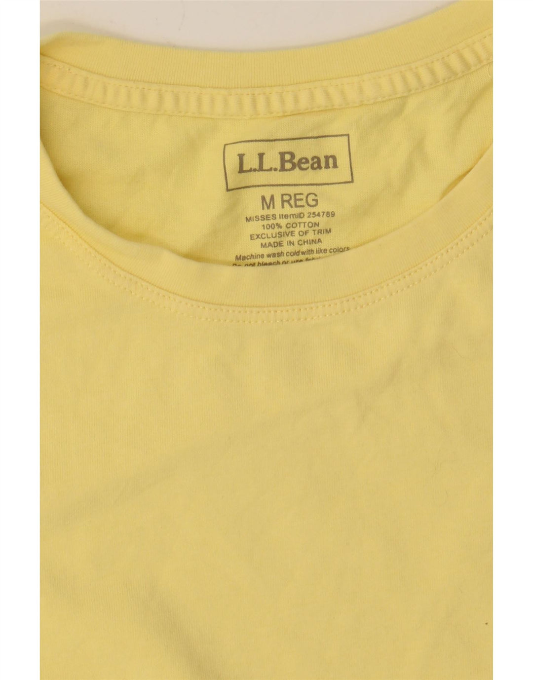 L.L.BEAN Womens Top Long Sleeve UK 14 Medium Yellow Cotton Vintage L.L.Bean and Second-Hand L.L.Bean from Messina Hembry 