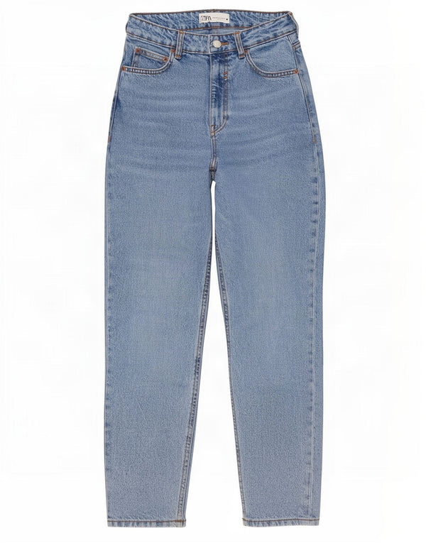 Damskie proste dżinsy Zara EU 36 XS W26 L27 Niebieskie bawełniane