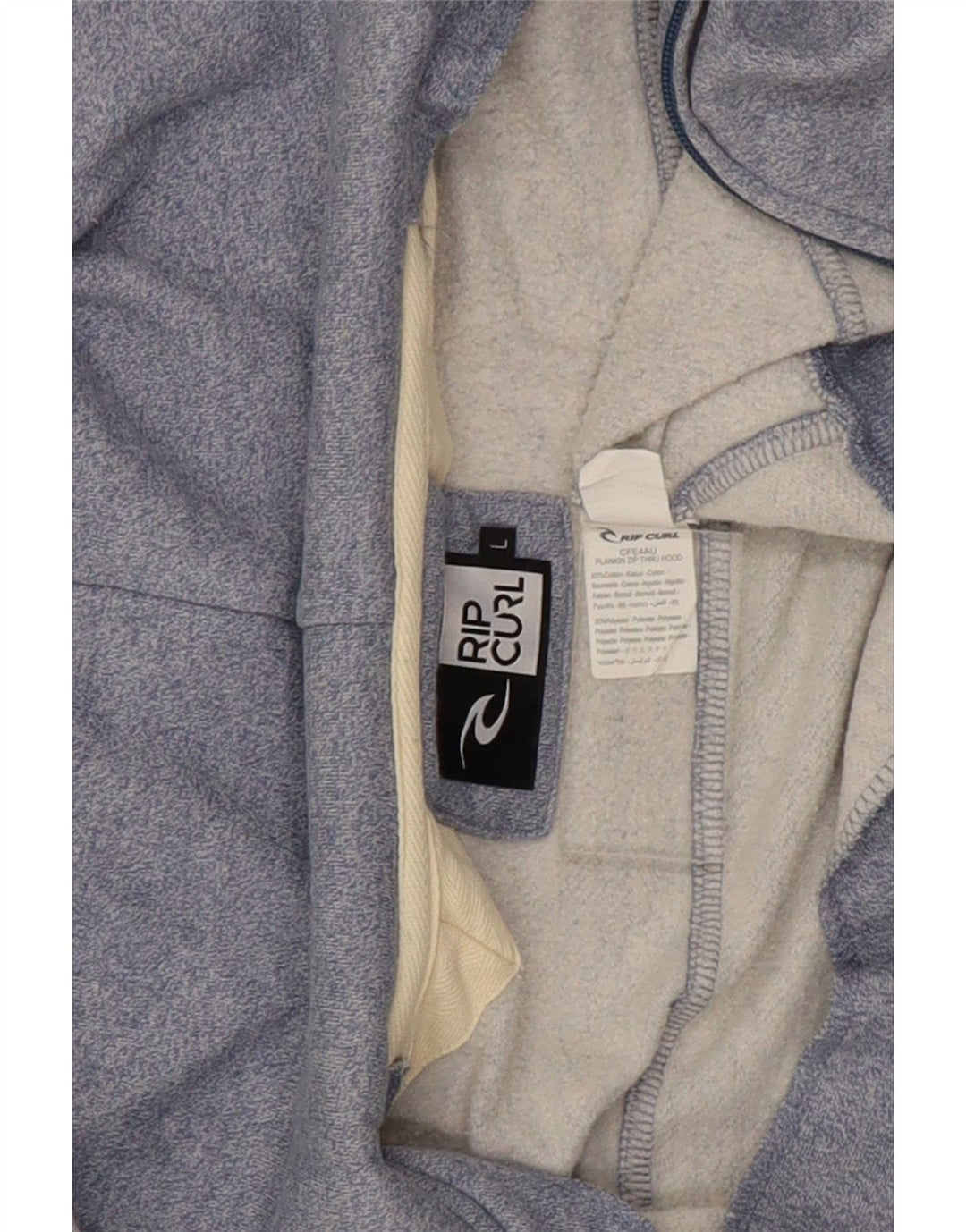 Męski sweter z kapturem i zamkiem błyskawicznym Rip Curl, duży, niebieski, bawełniany