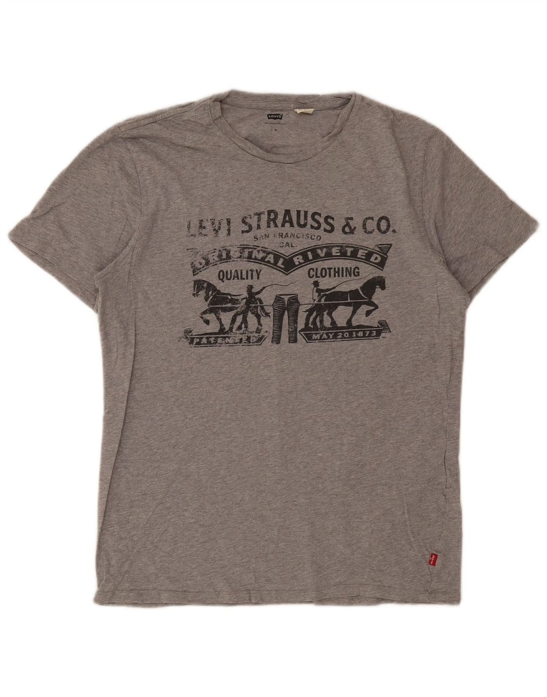 Męski T-shirt z grafiką Levi's, średni, szary, nakrapiany