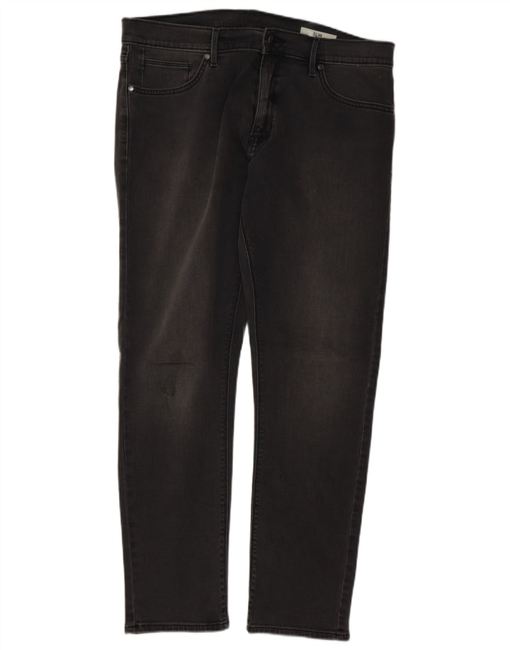 Marks & Spencer Męskie jeansy slim W36 L31 Szara bawełna