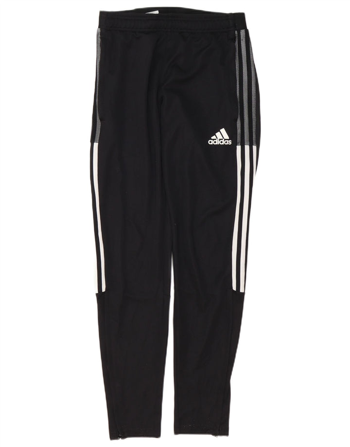 Damskie spodnie dresowe Adidas Aeroready UK 8, małe, czarne, poliestrowe