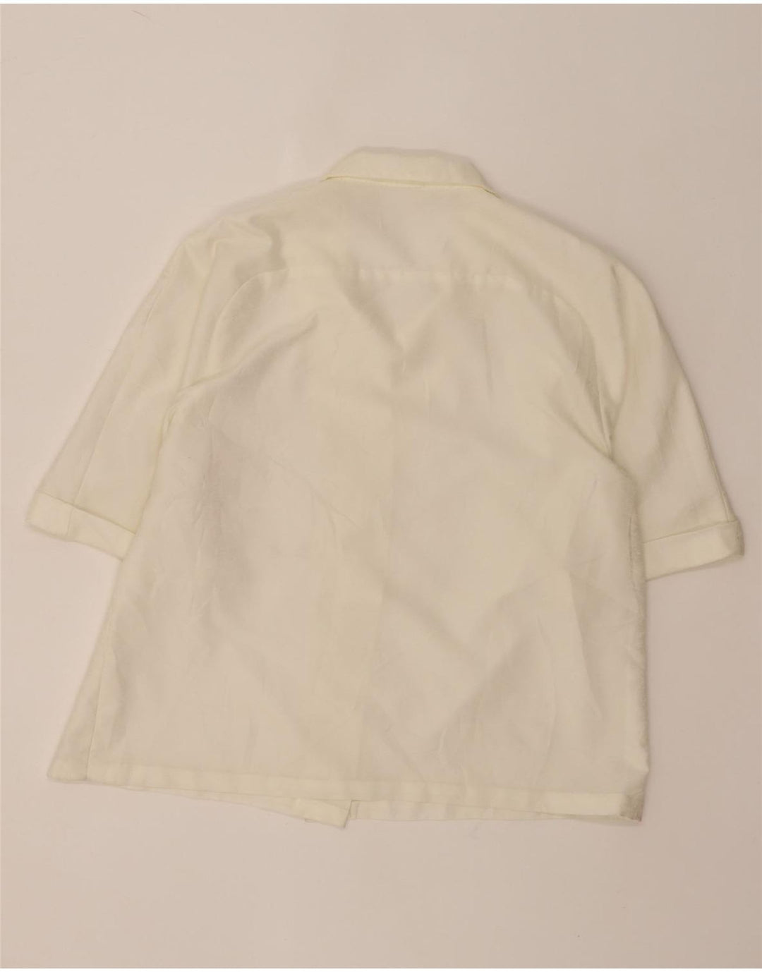 VINTAGE Womens Short Sleeve Shirt UK 14 Large Off White Vintage Vintage and Second-Hand Vintage from Messina Hembry 