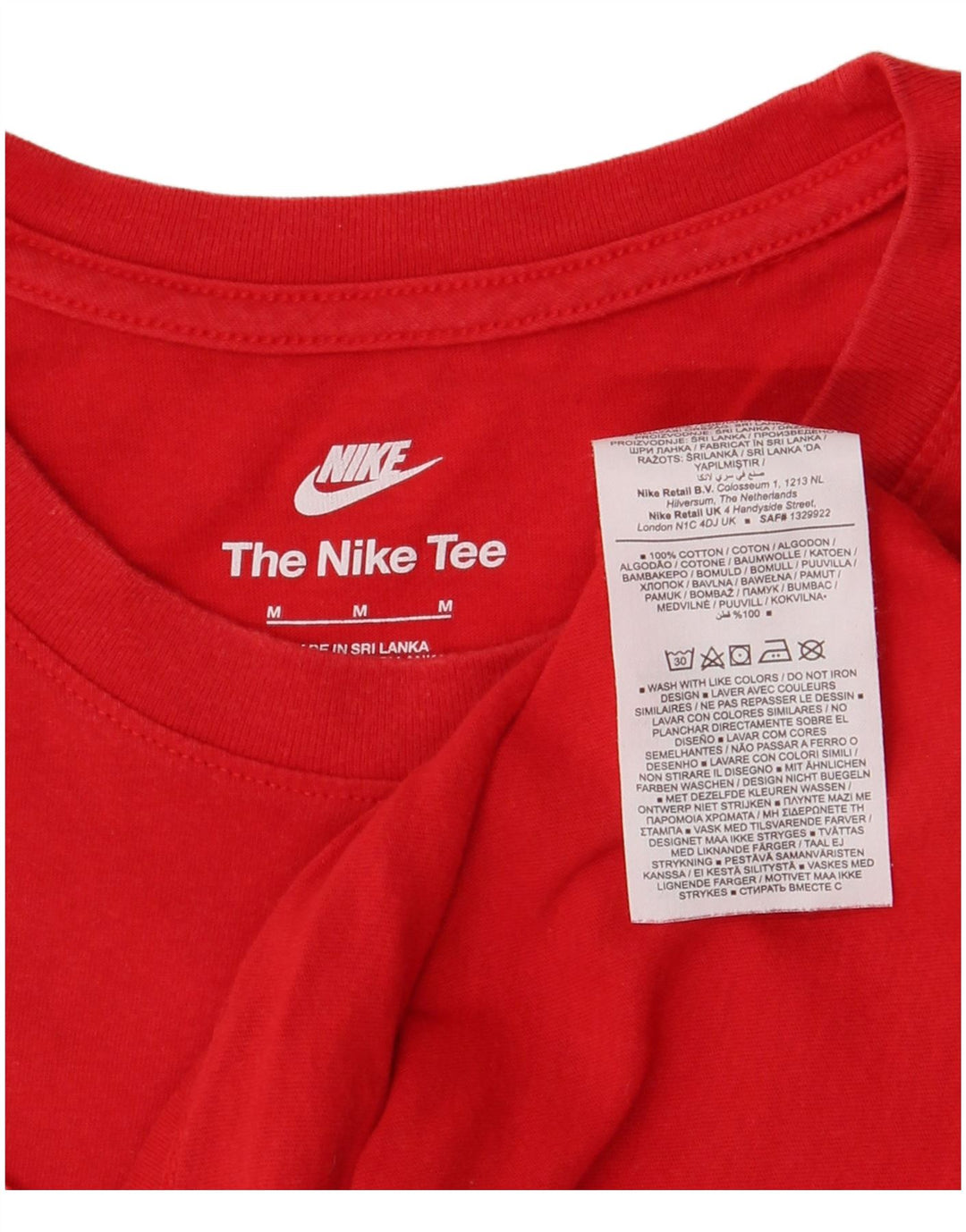 Męski T-shirt z grafiką Nike, bawełniany, średni czerwony