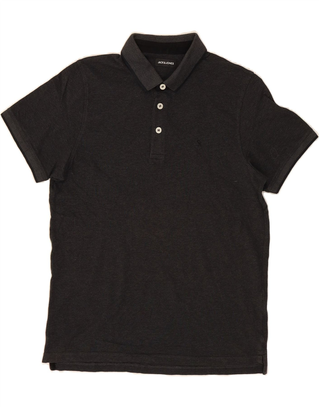 JACK & JONES Mens Polo Shirt Medium Grey Cotton Vintage Jack & Jones and Second-Hand Jack & Jones from Messina Hembry 