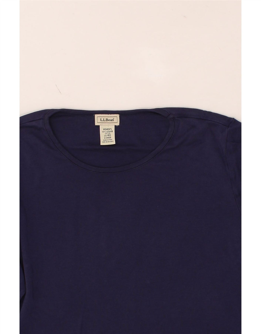 L.L.BEAN Womens Top Long Sleeve UK 16 Large Navy Blue Cotton Vintage L.L.Bean and Second-Hand L.L.Bean from Messina Hembry 