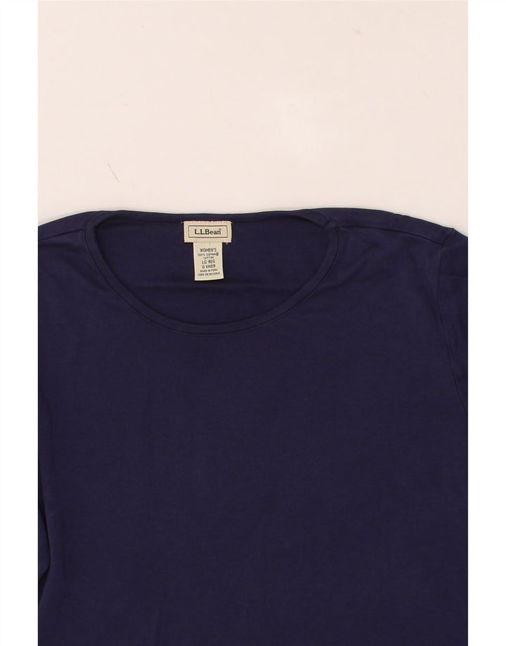 L.L.BEAN Womens Top Long Sleeve UK 16 Large Navy Blue Cotton Vintage L.L.Bean and Second-Hand L.L.Bean from Messina Hembry 
