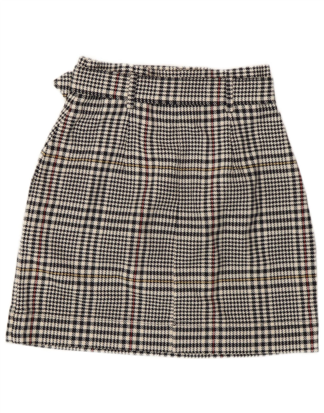Marks & Spencer Damska spódnica mini UK 8 Small W26 Czarna bawełniana pepitka