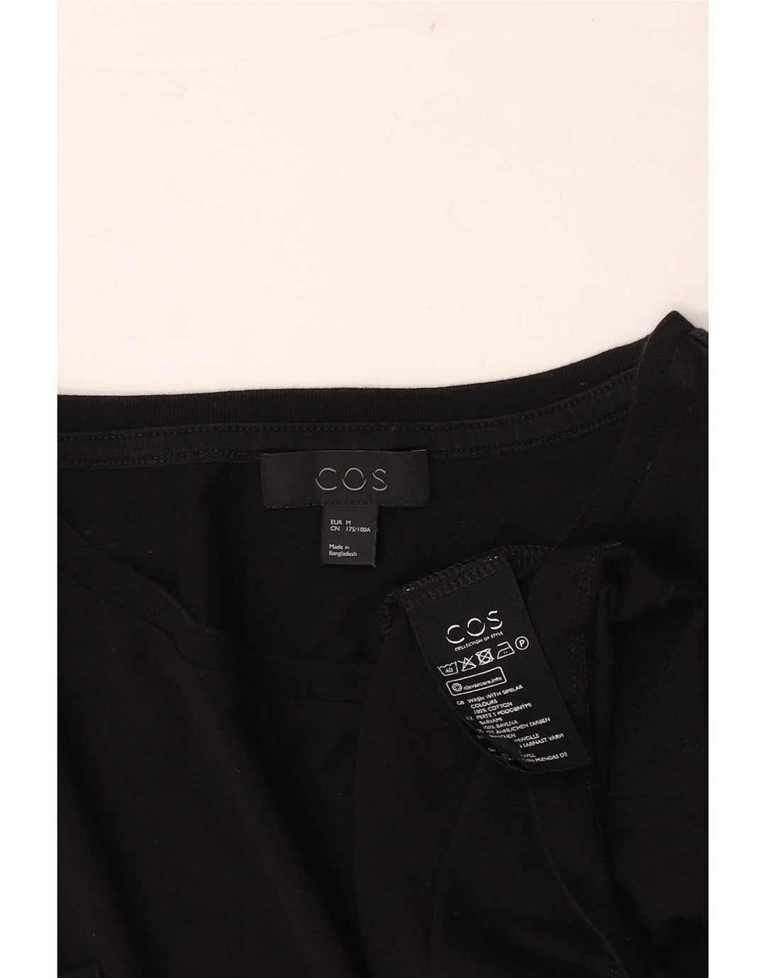 Cos Męski T-shirt Top Średni Czarny Bawełniany