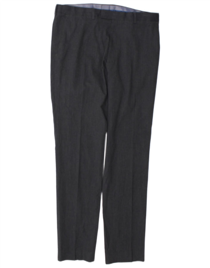 Marks & Spencer Męskie spodnie garniturowe Super Slim Fit W34 L33 Szary poliester