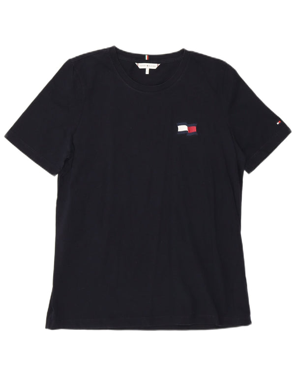 T-shirt damski Tommy Hilfiger Top UK 16, duży, granatowy, bawełniany