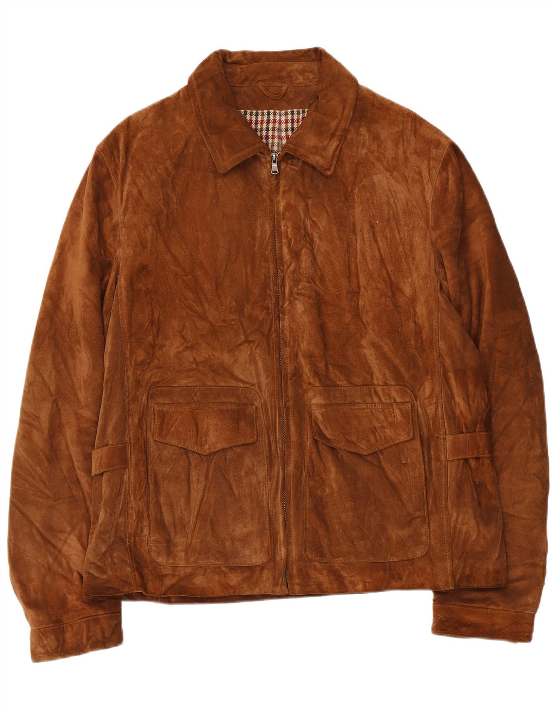 Zamszowa kurtka męska VINTAGE IT 52 XL, brązowa skóra