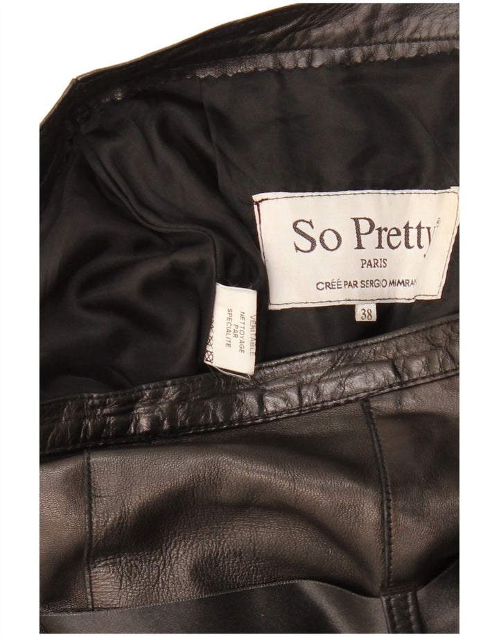 Vintage damska skórzana rozkloszowana spódnica EU 38 Medium W28 Brown